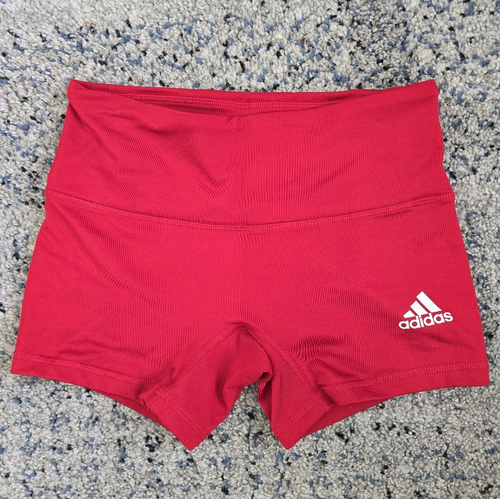 Adidas Red Athletic Shorts Moisture-Wicking Performance